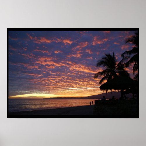 Dramatic Sunset at Bucerias Beach Poster