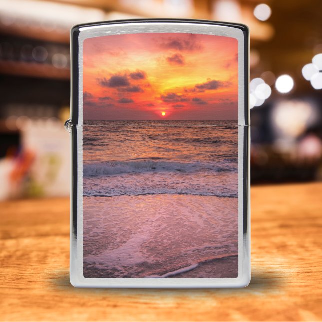 Dramatic Sunset  Beach In Naples, Florida Zippo Lighter (Creator Uploaded)