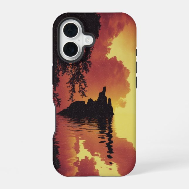 Dramatic Sunset Landscape  Iphone Case (Back)