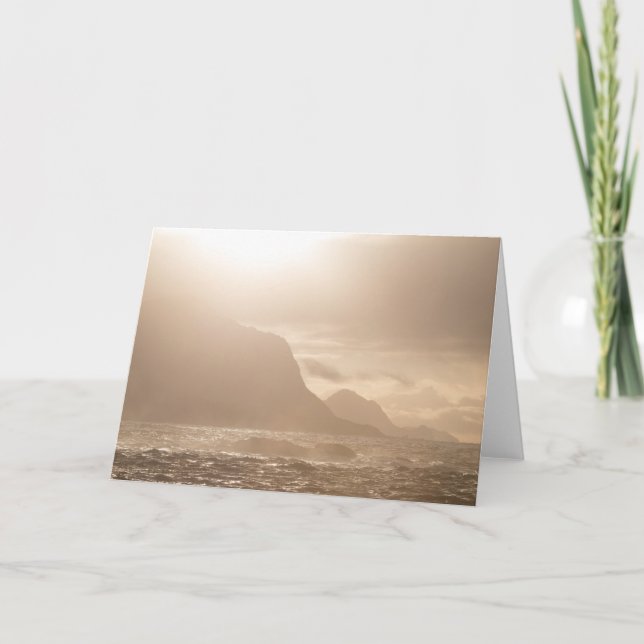 Dramatic Sunset Landscape Photo Card (Front)