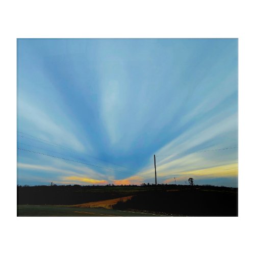 Dramatic Sunset Over Rural Landscape Acrylic Print