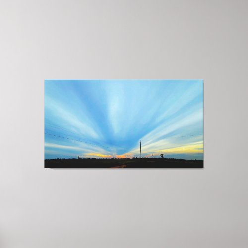 Dramatic Sunset Over Rural Landscape Canvas Print