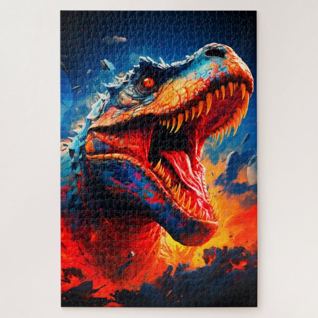 Dramatic T Rex Roar Jigsaw Puzzle (Vertical)