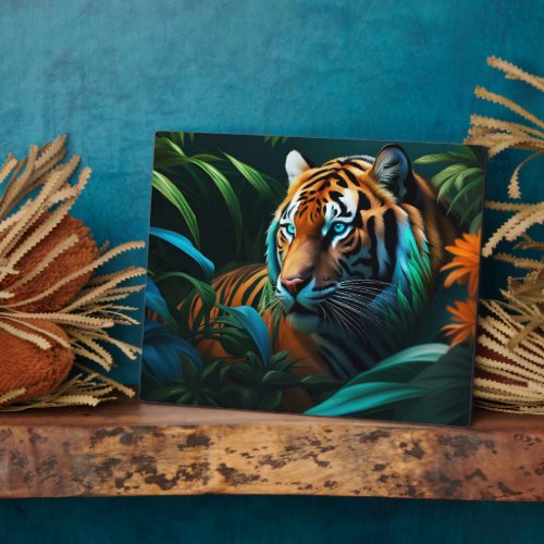 Dramatic Tiger in the Jungle  Plaque