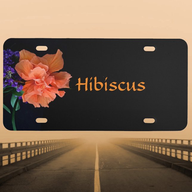 Dramatic Tropical Hibiscus Flower Vanity License Plate (Creator Uploaded)
