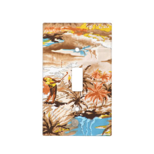 Dramatic Tropical Print Light Switch Cover