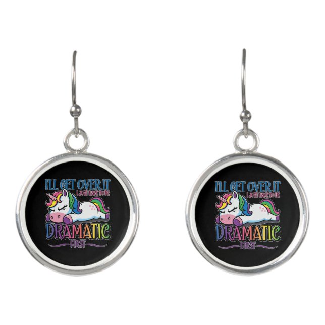 Dramatic Unicorn Earrings (Front)