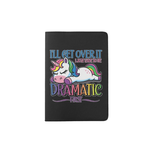 Dramatic Unicorn Passport Holder (Front)