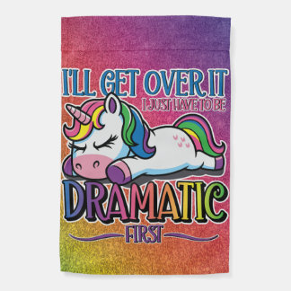 Dramatic Unicorn - Sparkly Rainbow Garden Flag