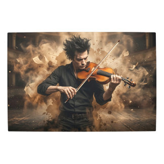 Dramatic Violinist Passionate Music Metal Print