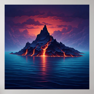 Dramatic Volcanic Coast at Dusk 🌊 Poster