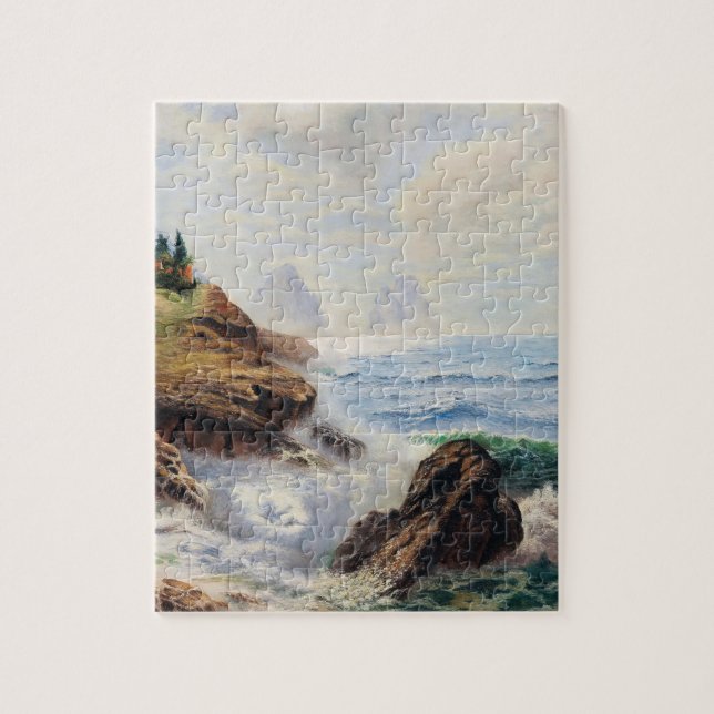 Dramatic Waves Pound a Rocky Coast Jigsaw Puzzle (Vertical)
