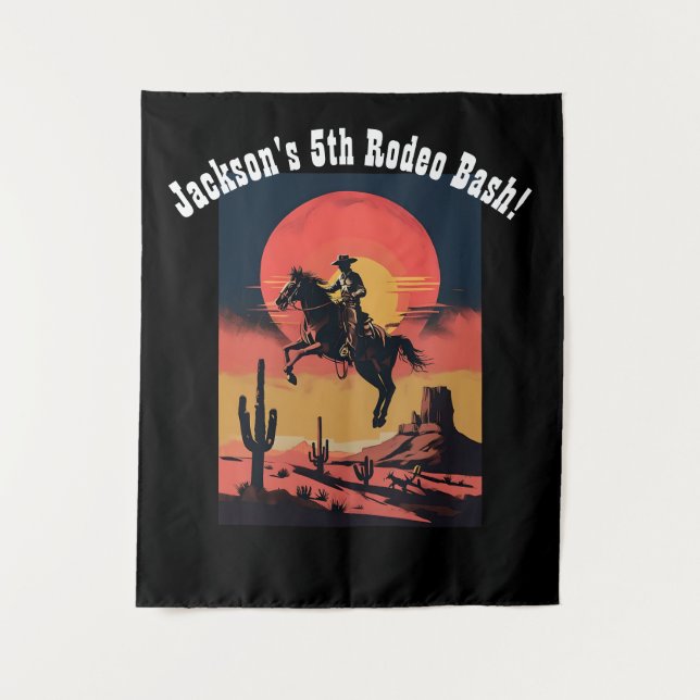 Dramatic Western Mid Jump Sunset Tapestry (Front)