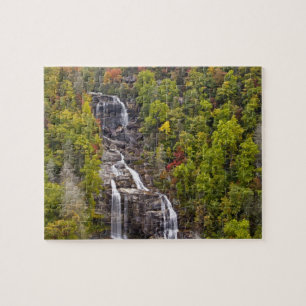 Dramatic Whitewater Falls in autumn in the Jigsaw Puzzle