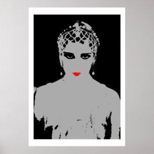 Dramatic Woman With Red Lips Poster