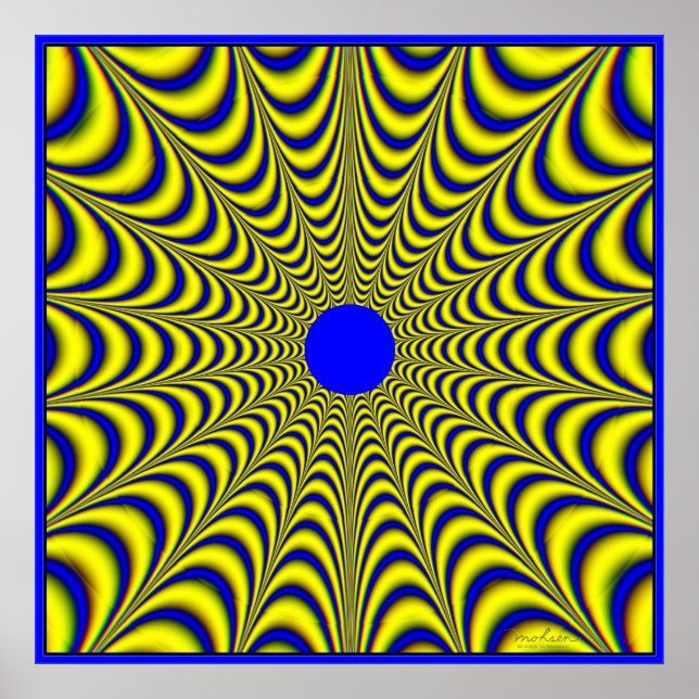 Dramatic Yellow Blue Pulse Poster (Front)