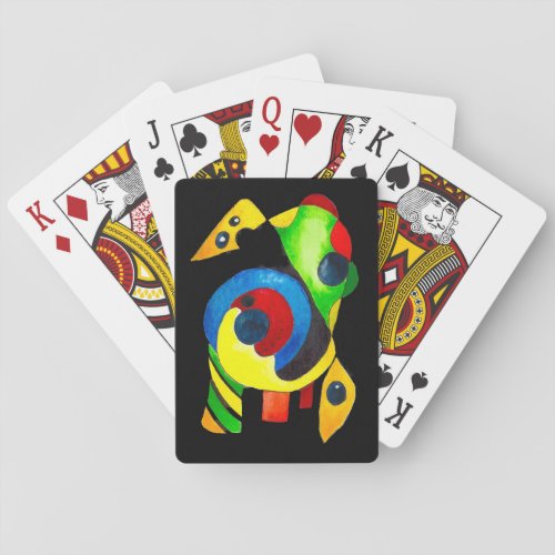 Dramatically bold and colorful abstract art playing cards