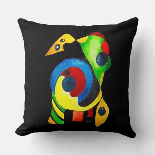 Dramatically Bold and Colorful Abstract Art Throw  Throw Pillow