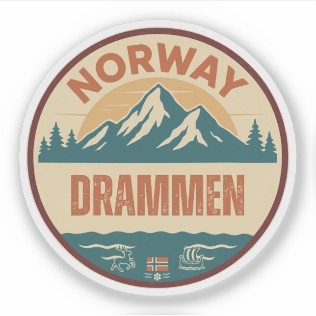 Drammen, Norge Norway Sticker (Front)