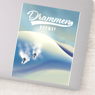 Drammen Norway ski poster Sticker