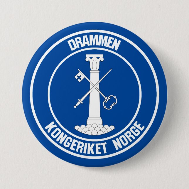 Drammen Round Emblem Button (Front)