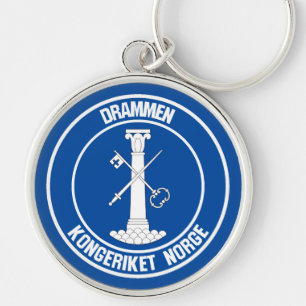 Drammen Round Emblem Keychain