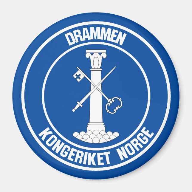 Drammen Round Emblem Magnet (Front)