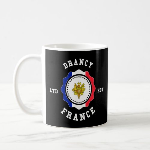 DRANCY France Flag Badge Vintage Premium  Coffee Mug