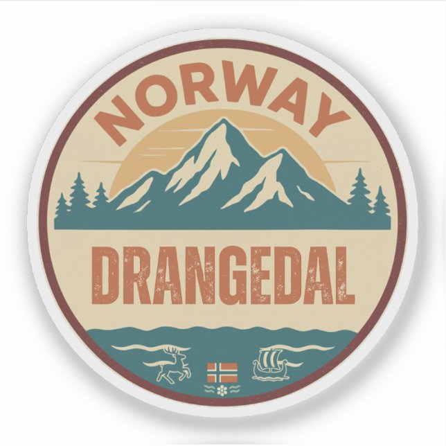 Drangedal, Norge Norway Sticker (Front)