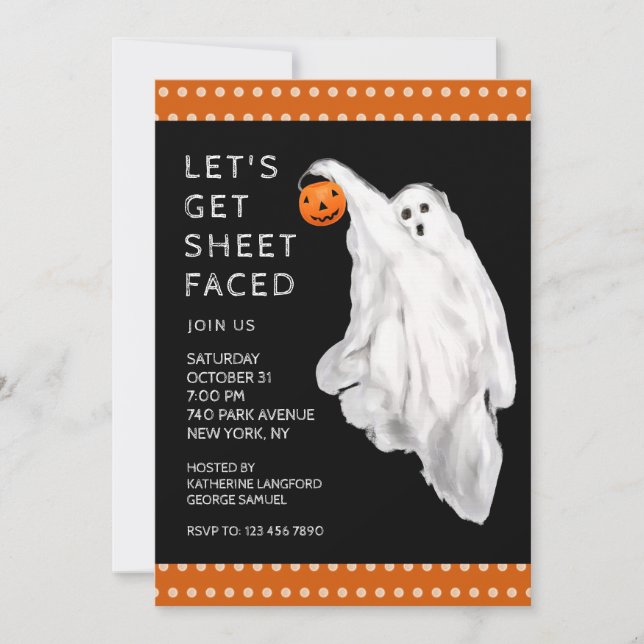 Drank Funny Adult Halloween Ghost Party Invitation (Front)
