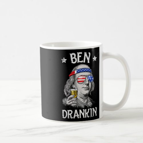 Drankin 4th Of July Benjamin Franklin Men American Coffee Mug