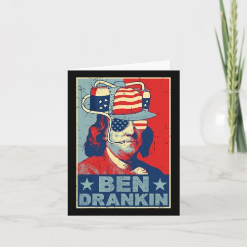 Drankin Beer 4th Of July Retro Beer Lover Drinking Card