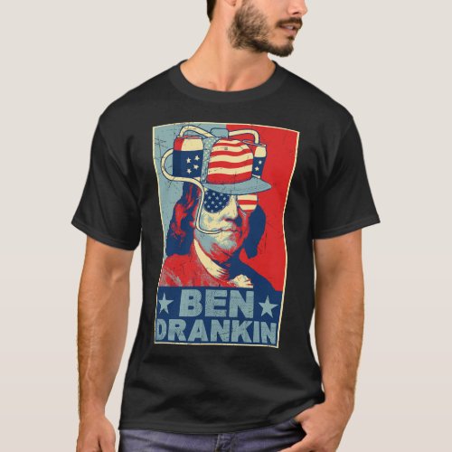 Drankin Beer 4th Of July Retro Beer Lover Drinking T_Shirt