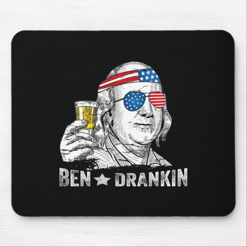 Drankin _ Benjamin Franklin Drinking Beer _ 4th Of Mouse Pad