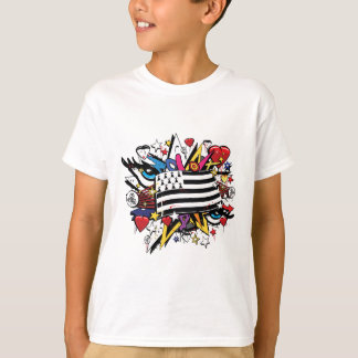 Drapeau Bretagne Breizh graffiti Breton graff T-Shirt