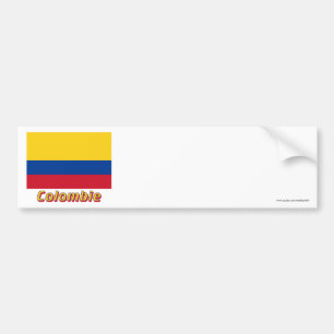 Drapeau Colombie avec le nom en français Bumper Sticker