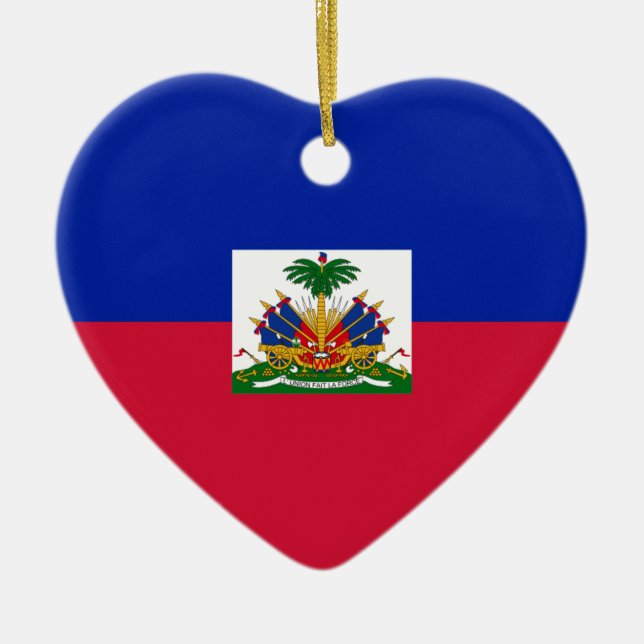 Drapeau d'Haïti - Flag of Haiti Ceramic Ornament (Front)