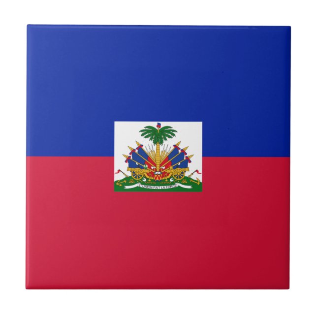 Drapeau d'Haïti - Flag of Haiti Ceramic Tile (Front)