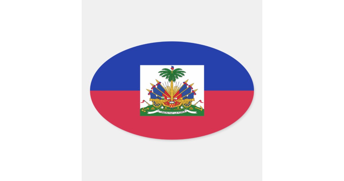 Drapeau D Haiti Flag Of Haiti Oval Sticker Zazzle Com