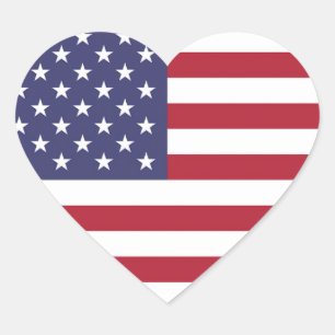 Drapeau États-Unis Heart Sticker