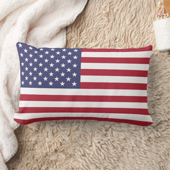 Drapeau États-Unis  Lumbar Pillow (Blanket)