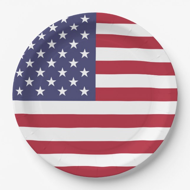 Drapeau États-Unis  Paper Plates (Front)