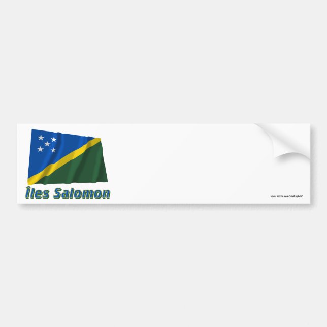 Drapeau Îles Salomon avec le nom en français Bumper Sticker (Front)