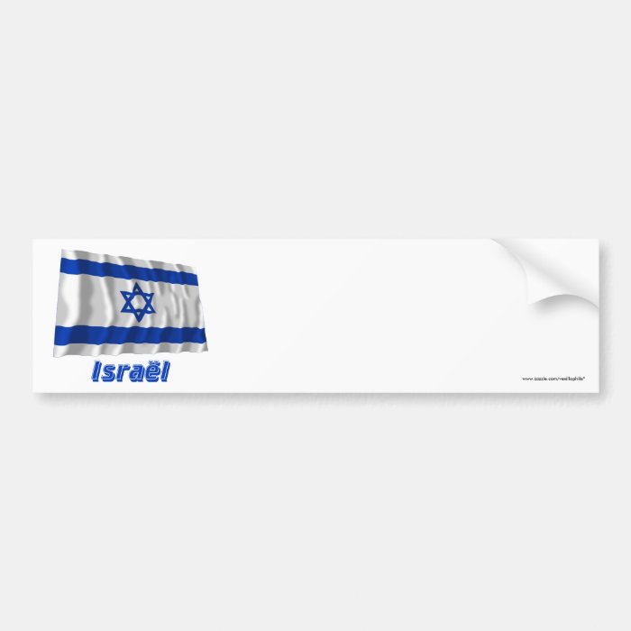 Drapeau Israël avec le nom en français Bumper Sticker