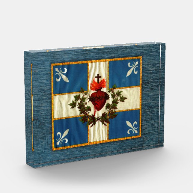 Drapeau Québec antique Carillon Sacré-Cœur Acrylic Award (Left)