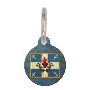 Drapeau Québec antique Carillon Sacré-Cœur Pet ID Tag