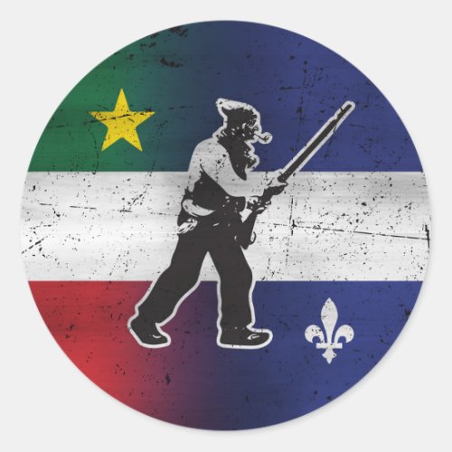 Drapeau Qubec et Patriote Henri Julien rod Classic Round Sticker