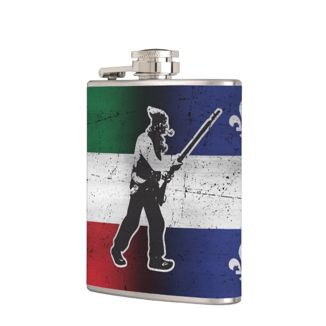 Drapeau Québec et Patriote Henri Julien érodé Flask (Left)