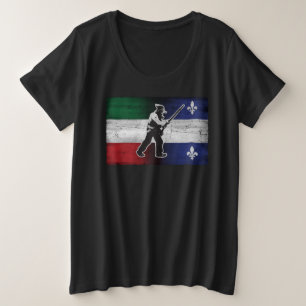 Drapeau Québec et Patriote Henri Julien érodé Plus Size T-Shirt