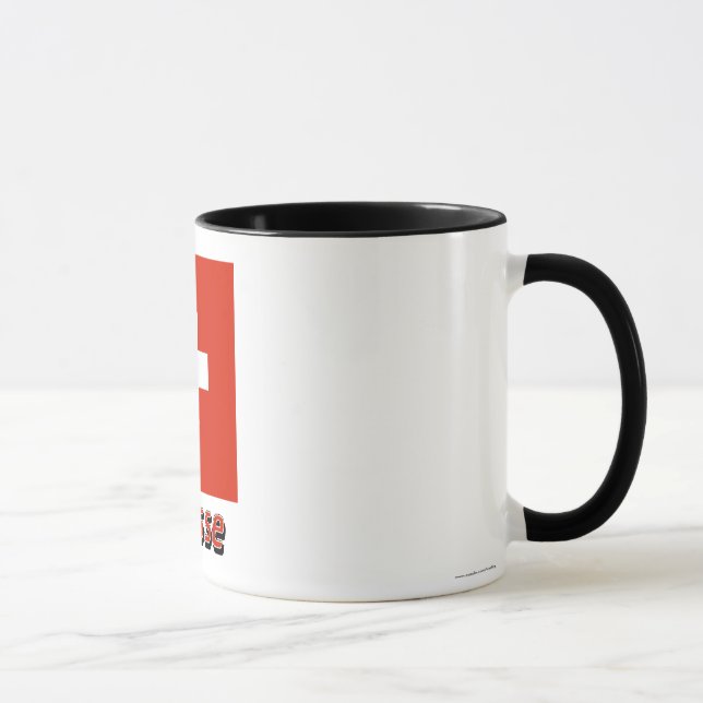 Drapeau Suisse avec le nom en français Mug (Right)
